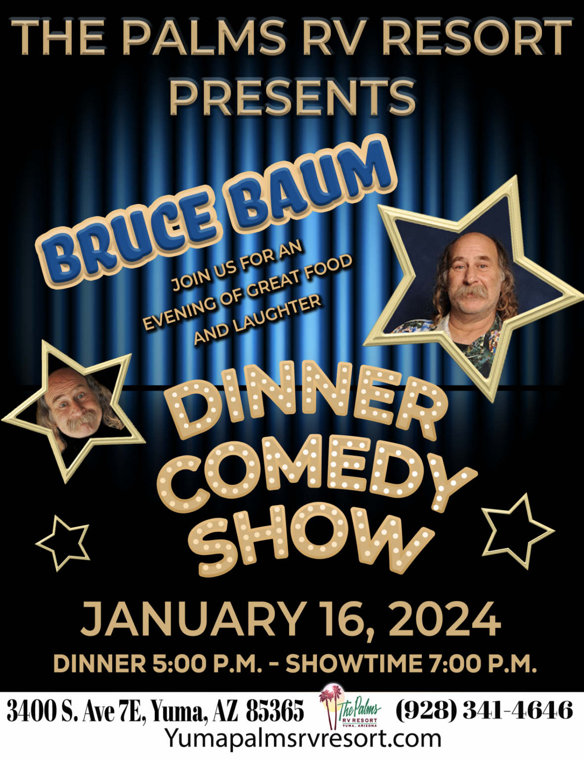 Bruce Baum with Special Guest (Comedy Dinner Show) » The Palms RV Resort